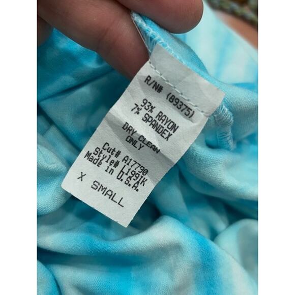 NWT Sky Womens Tank Top Sleeveless Tie Dye Beaded Halter Neck Blue Boho Size XS - Picture 5 of 8